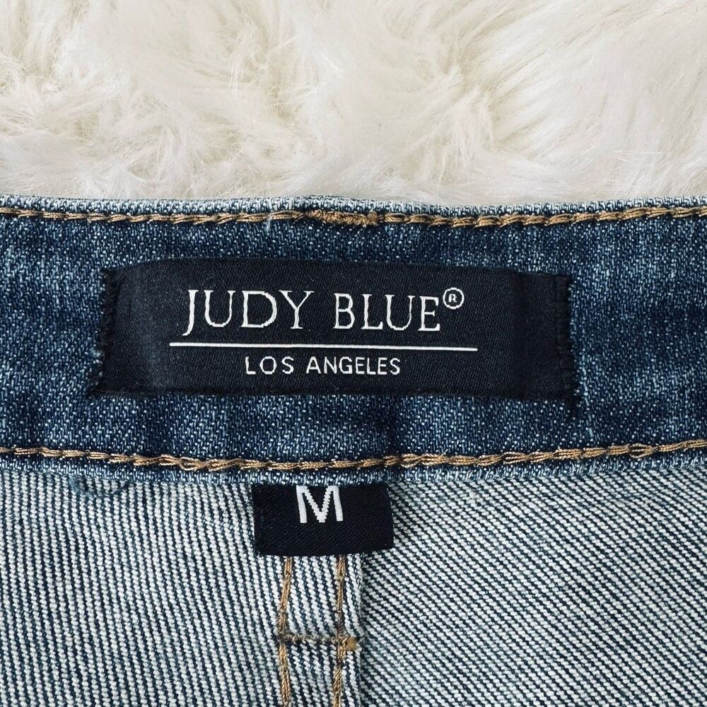 Judy Blue Denim Shorts M (W29 Inseam 3.5) Medium Super Stretch Print Denim Women - Picture 3 of 9